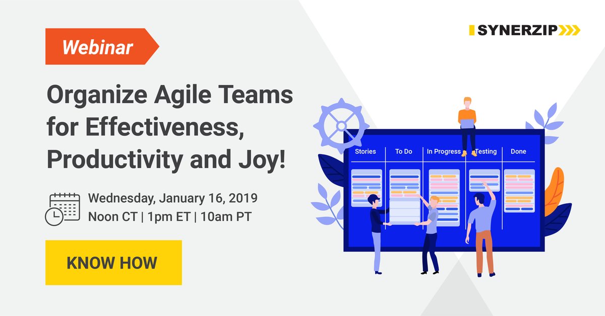 59 minutes: Synerzip (now Encora) webinar: Organizing & Scaling Agile Teams: by Ron on Wed, Jan. 16, 2019 (also see Slidesets, below, for the slides)